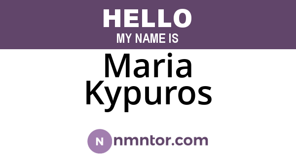 Maria Kypuros