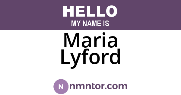 Maria Lyford