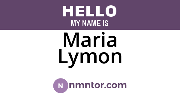 Maria Lymon