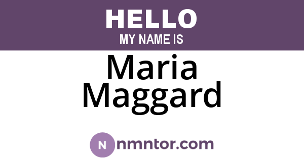 Maria Maggard