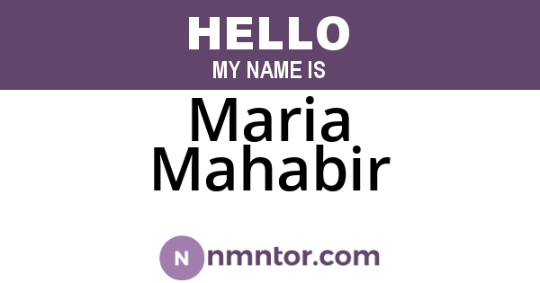 Maria Mahabir