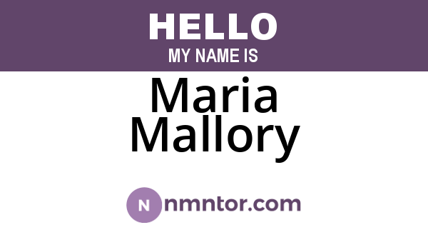 Maria Mallory