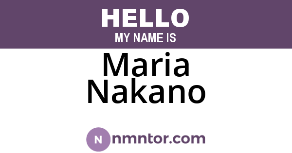 Maria Nakano