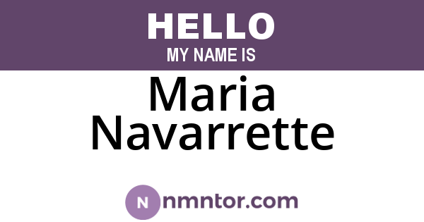 Maria Navarrette