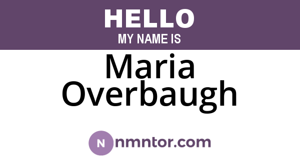 Maria Overbaugh
