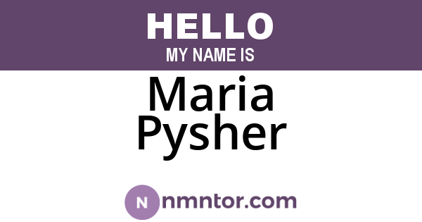 Maria Pysher