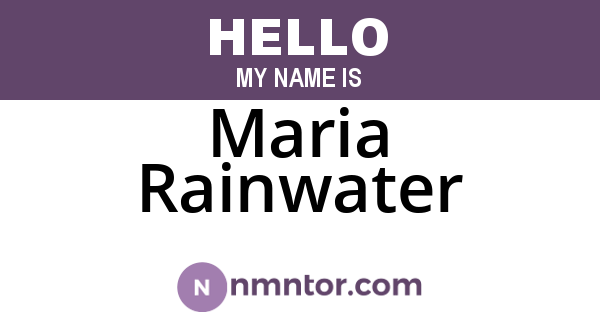 Maria Rainwater