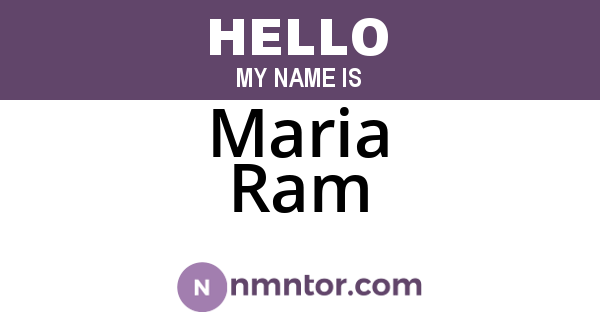 Maria Ram