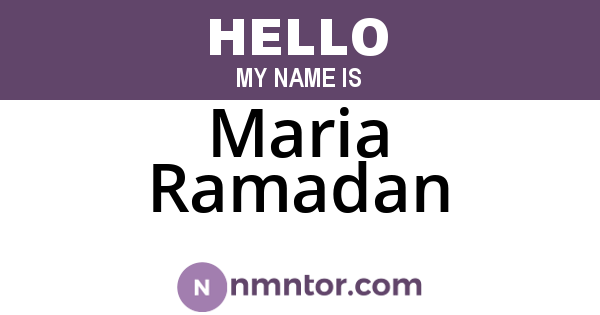 Maria Ramadan