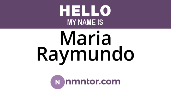 Maria Raymundo