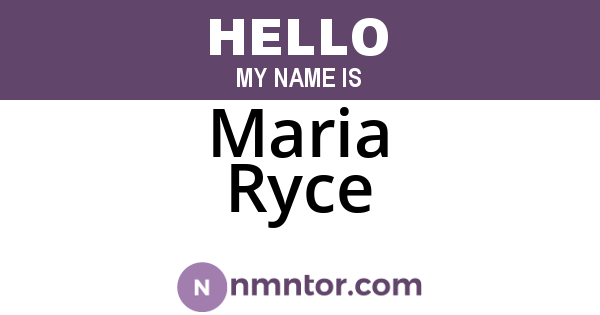 Maria Ryce