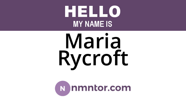 Maria Rycroft