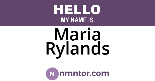 Maria Rylands