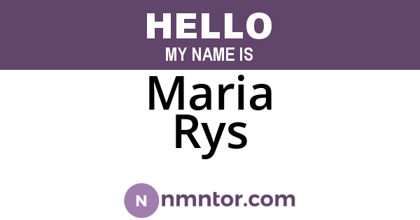 Maria Rys