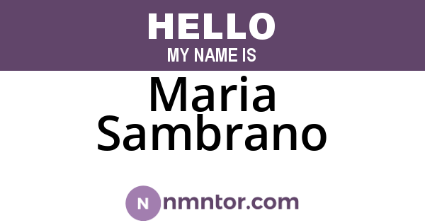 Maria Sambrano