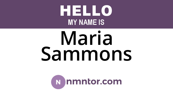 Maria Sammons