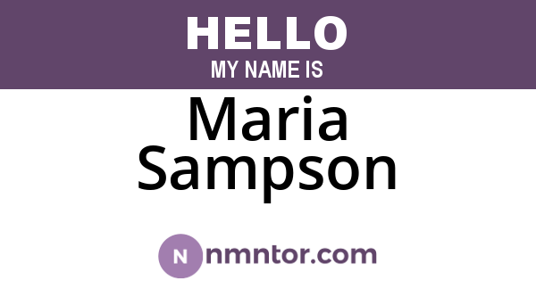 Maria Sampson