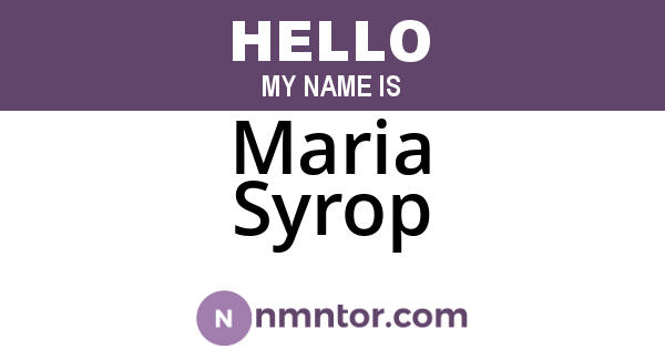 Maria Syrop