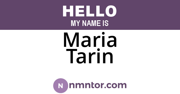 Maria Tarin