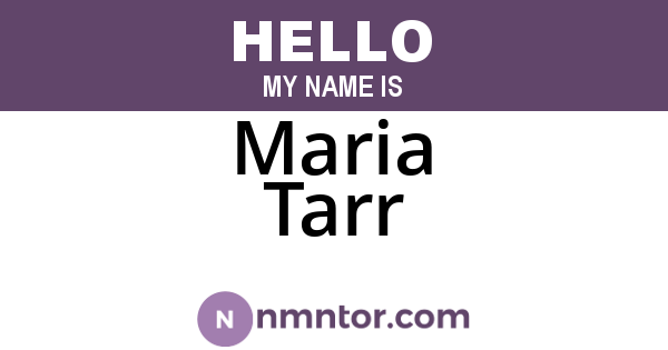 Maria Tarr