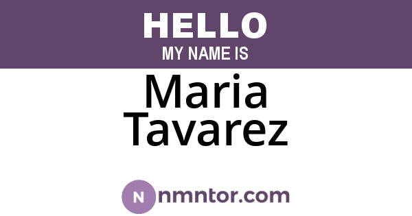 Maria Tavarez