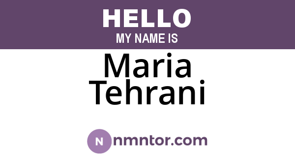 Maria Tehrani