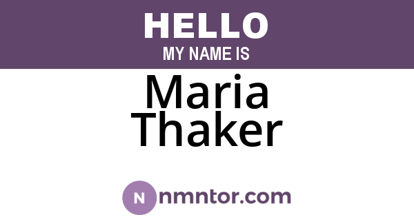 Maria Thaker