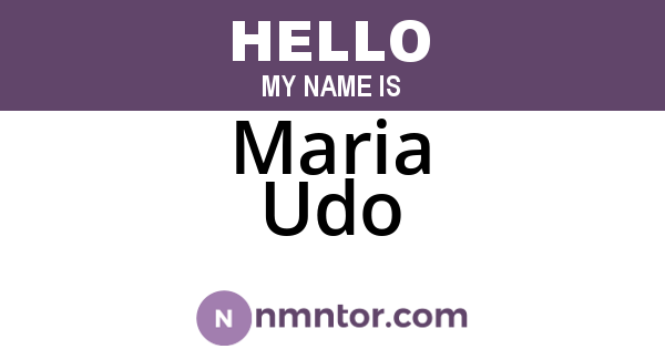 Maria Udo