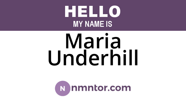 Maria Underhill