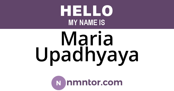 Maria Upadhyaya