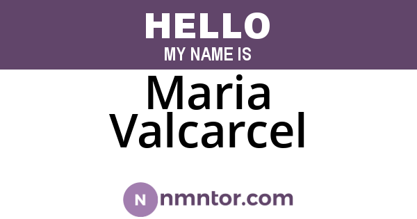 Maria Valcarcel