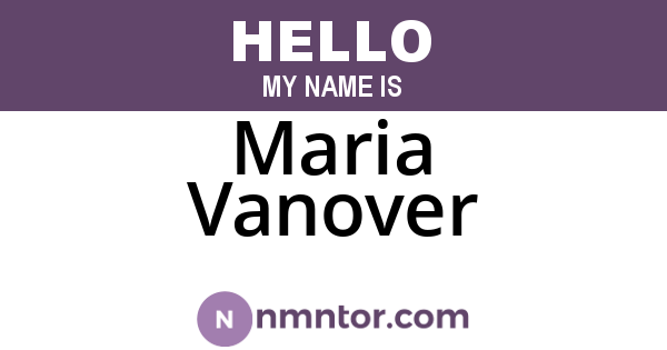 Maria Vanover