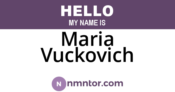 Maria Vuckovich