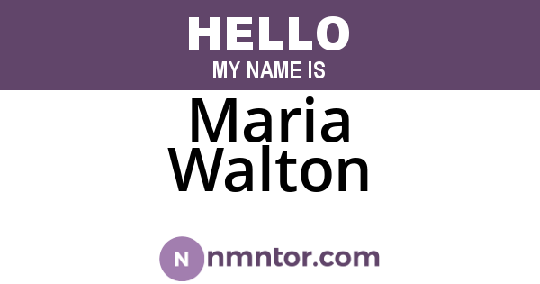 Maria Walton