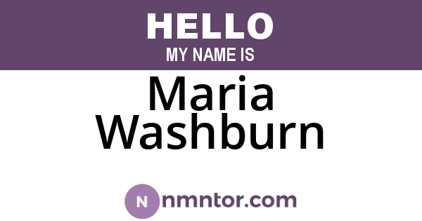 Maria Washburn