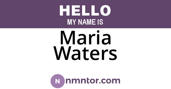 Maria Waters