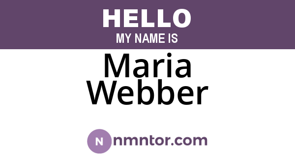 Maria Webber