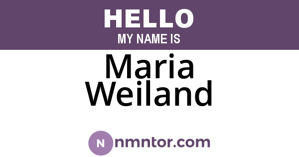 Maria Weiland