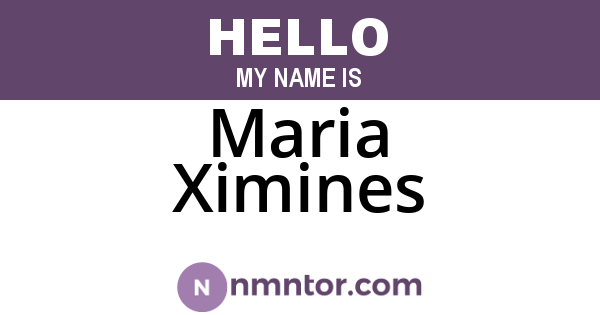 Maria Ximines