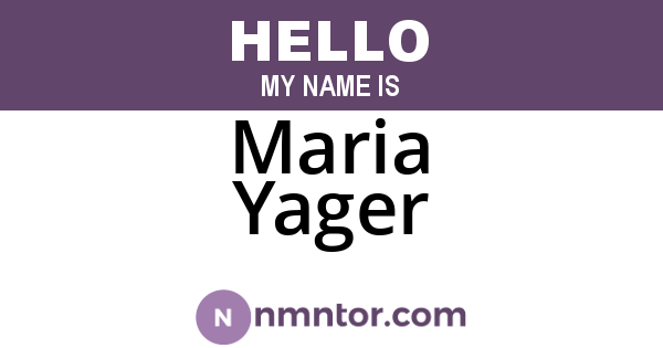 Maria Yager