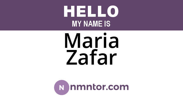 Maria Zafar