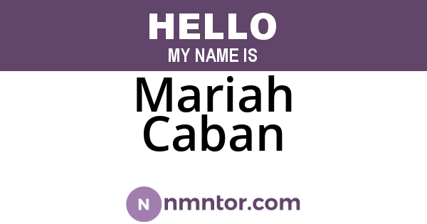 Mariah Caban