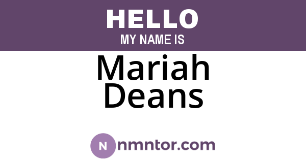 Mariah Deans
