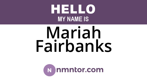 Mariah Fairbanks