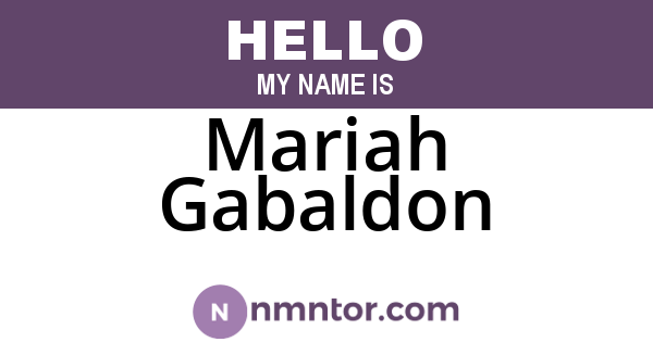Mariah Gabaldon