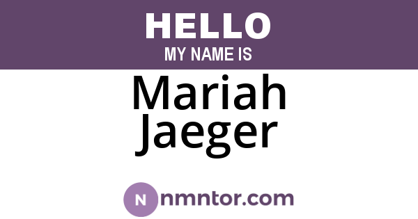 Mariah Jaeger