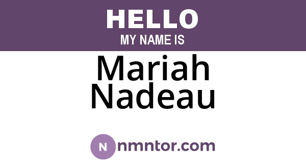 Mariah Nadeau