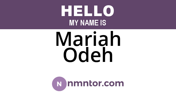 Mariah Odeh