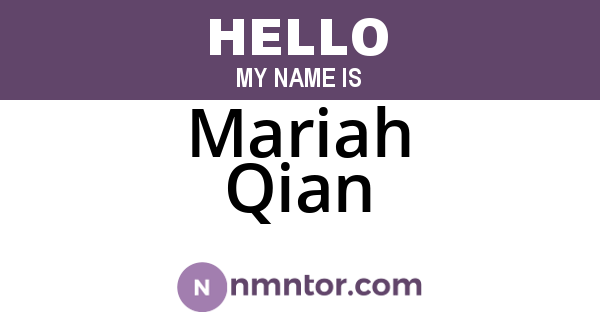 Mariah Qian