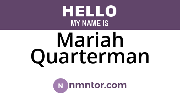 Mariah Quarterman